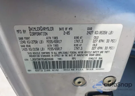 2005 Jeep Liberty Limited Edition z USA, uszkodzony, nr VIN 1J8GK58K95W620600